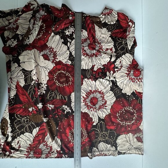 Maggie Barnes Womens Top OX Dark Floral 3/4 Sleeve Metallic Whimsigoth‎ Fairy - Picture 10 of 11